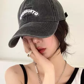 Бейсболка в стиле ретро, женская летняя кепка с глубоким верхом и широкими полями, черная, большая окружность головы, показывающая лицо, маленькая шляпа M56-58cm серый