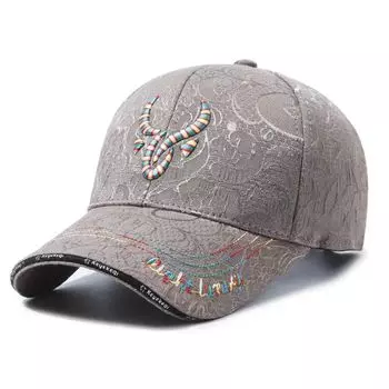 Бейсболка весна и осень корейская версия вышивка повседневная универсальная солнцезащитная кепка высокого класса модная шляпа для активного отдыха путешествия