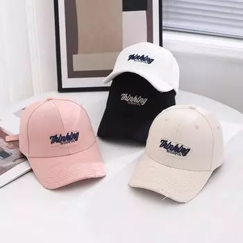 Бейсболка весна и осень женская новая жесткая кепка модная мужская кепка универсальная повседневная вышитая шляпа оттенок лето One Size чёрный