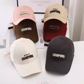 Бейсболка весна и осень женская новая жесткая кепка модная мужская кепка универсальная вышитая шляпа оттенок лето one size fits all чёрный