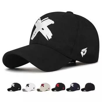 Бейсболка весна осень мужчины женщины солнцезащитный козырек вышитые буквы кепка чёрный
