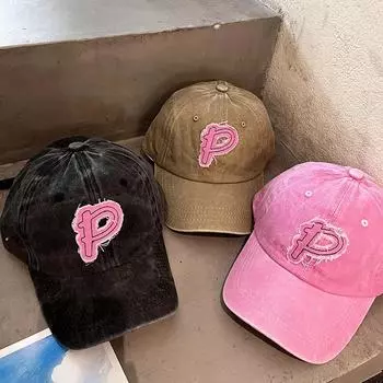 Бейсболка вымытая и б/у солнцезащитная кепка с широкими полями чёрный