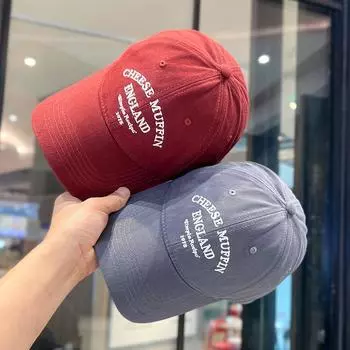 Бейсболка женская четырехсезонная универсальная мягкая кепка с солнцезащитным кремом американская вышитая буква широкий полевой кепка с изображением лица маленькая кепка мужская Adjustable белый