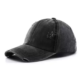 Бейсболка женская модная кепка с отверстием для стирки Tide Sport Accessories Hat женская весна и лето ретро леопардовый принт конский хвост
