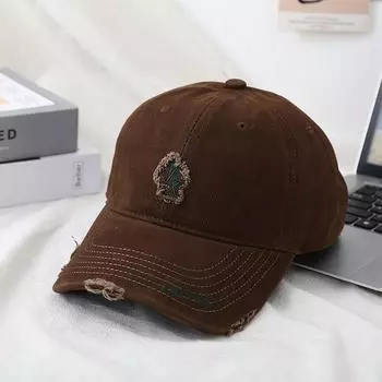 Бейсболка женская модная кепка высокого класса с изображением маленького человека, мягкий верх, вышитые буквы, солнцезащитная кепка фиолетового цвета M56-58cm чёрный