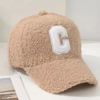 Бейсболки для подростков 2000 года с вышитой буквой C, ветрозащитные, повседневные, кепки-утконосы для кемпинга, велоспорта, плюшевые кепки-утконосы One size чёрный