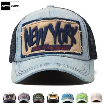 Бейсболки Northwood Mesh для мужчин и женщин, летняя шляпа от солнца, кепка New York, кепка для папы, шляпы для активного отдыха 56-60 cm