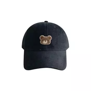 Бейсболки с изображением мультяшного медведя, однотонные хлопковые кепки в стиле хип-хоп, широкополые солнцезащитные шляпы в стиле Харадзюку, повседневные козырьки, модные унисекс-шляпы 1pc чёрный