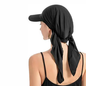 Бейсболки, шаль, дизайн, женская мусульманская низкопрофильная шляпа, летний мягкий дышащий платок чёрный