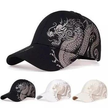 Бейсболки Snapback унисекс с принтом дракона, весенне-осенняя уличная регулируемая солнцезащитная шляпа белый