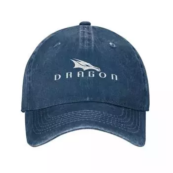 Бейсболки Spacex Dragon Unisex, потертые шляпы, классические бейсболки для активного отдыха Adjustable темно-синий