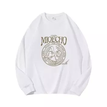 БейсболОсенняя одежда Длинные рукава Чистый хлопок Новый мужской и женский топ, Весенний внутренний слой, Базовая рубашка, Круглая горловина Длинные рукава Футболка M коричневый