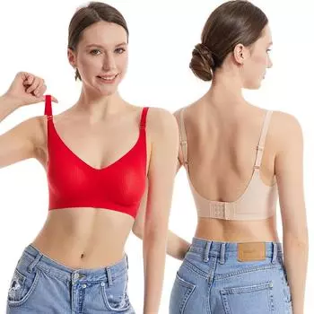 Белье для беременных без следов и стальных колец, бюстгальтер для кормления собирает и собирает вторичную грудь. L красный