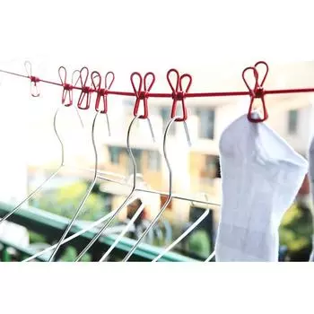 Бельевая веревка с 12 зажимами для путешествий на открытом воздухе, портативная выдвижная ветрозащитная нескользящая эластичная сушилка красный