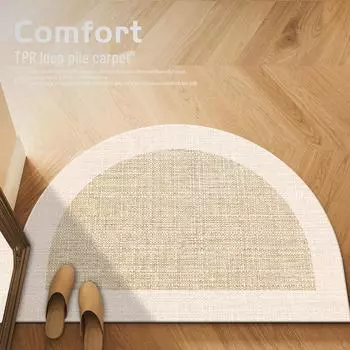 Бельгийский полукруглый бархатный коврик для входа TPR - нескользящий, удаляющий пыль дверной коврик 50x80 cm