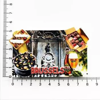 Бельгия Магнит на холодильник из смолы Гент Монс Магниты на холодильник 3D Наклейки Магнитные магниты Декор Брюгге Брюссель Туристический сувенир