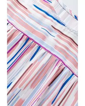 Белая блузка Azura Exchange с разноцветными полосками и короткими рукавами XL белый