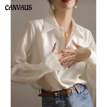 Белая блузка, женская рубашка с длинными рукавами и буквами ранней весны и лета, топ S белый