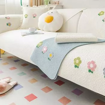 Белая диванная подушка Four Seasons, универсальная нескользящая хлопчатобумажная ткань, корейская подушка в кремовом стиле, чехол для дивана для гостиной, полотенце 70*70cm