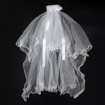 Белая фата-бант из тюля, заколка для волос с жемчугом, свадебная, для девичника, элегантная свадебная фата, заколка для волос, подарки, женские аксессуары для волос