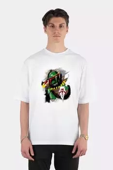 Белая футболка оверсайз унисекс Hunter