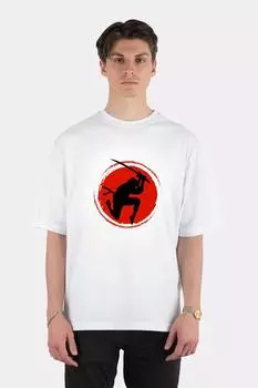 Белая футболка оверсайз унисекс Ninja