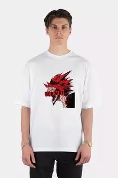 Белая футболка оверсайз унисекс Red Riot