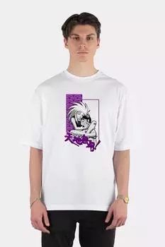 Белая футболка оверсайз унисекс Ryoko And Tenchi