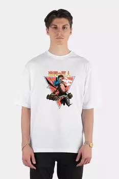 Белая футболка оверсайз унисекс Shingeki No Kyojin