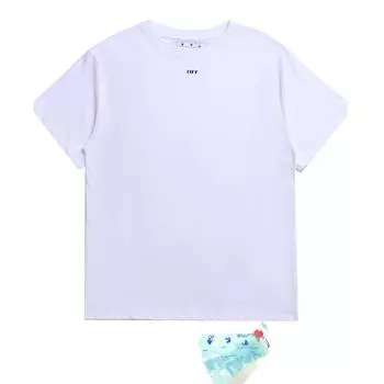 Белая футболка с короткими рукавами для мужчин и женщин, летняя новинка 2025 года с мелким буквенным принтом в центре, парная футболка S чёрный