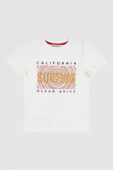 Белая футболка с принтом «Калифорния»