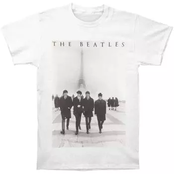 Белая футболка унисекс Beatles Walking Paris