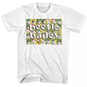 Белая футболка унисекс Beetle Bailey Beetle Squares S