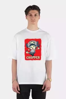 Белая футболка унисекс большого размера One Piece Anime - Chopper