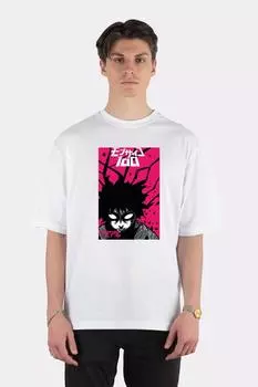 Белая футболка унисекс большого размера Сигео Кагеяма (толпа)