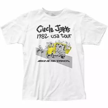 Белая футболка унисекс Circle Jerks 1982 Tour Rock N Roll Music Band S