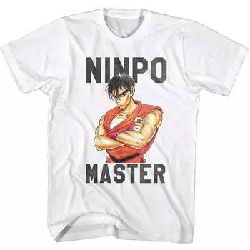 Белая футболка унисекс Final Fight Video Game Ninja Skills S