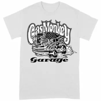 Белая футболка унисекс Gas Monkey Garage Muscle Car White Fast N Loud S