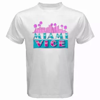 Белая футболка унисекс MIAMI VICE TV Series Don Johnson S