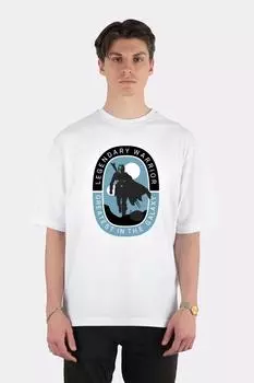 Белая футболка унисекс оверсайз Legendary Warrior