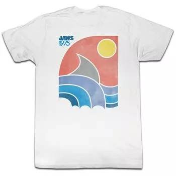 Белая футболка унисекс приталенного кроя Jaws Color S