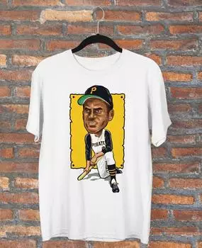 Белая футболка унисекс Roberto Cle te Pittsburgh Caricature Signed TE432 S