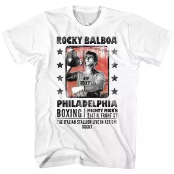 Белая футболка унисекс Rocky Posterish S