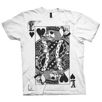 Белая футболка унисекс с рисунком Pirate King Poker King Of Hearts