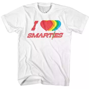 Белая футболка унисекс Smarties Hearts S