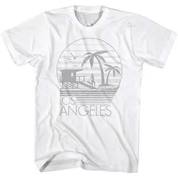 Белая футболка унисекс «Спасатели Малибу» LA S