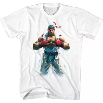 Белая футболка унисекс Street Fighter Ryu Slim Fit S