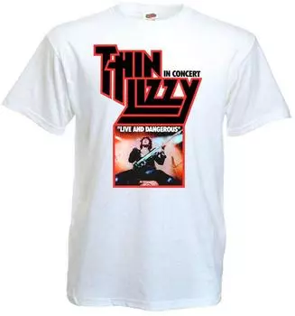 Белая футболка унисекс Thin Lizzy Live And Dangerous V4 S