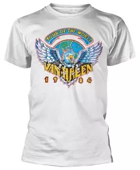 Белая футболка унисекс Van Halen Tour Of The World 84 S