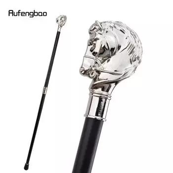 Белая голова лошади, модная трость с изображением животного, декоративная трость для косплея, винтажная модная трость для вечеринки, 93 см разноцветный